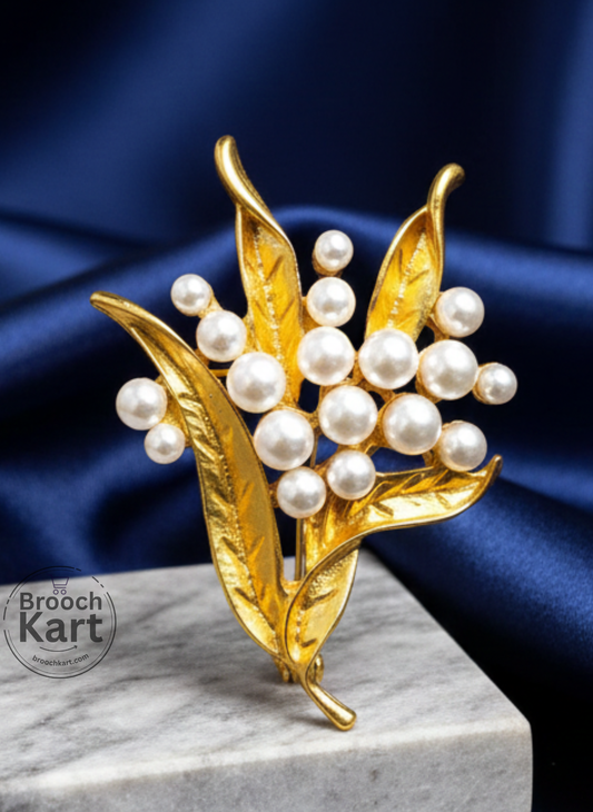 Pearl Leaf Branch Brooch