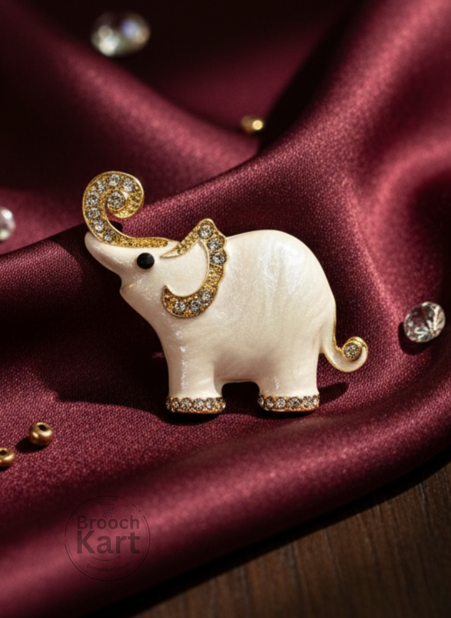 Ivory Elephant Brooch
