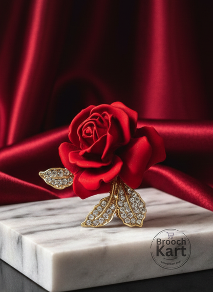 Royal Red Rose Brooch