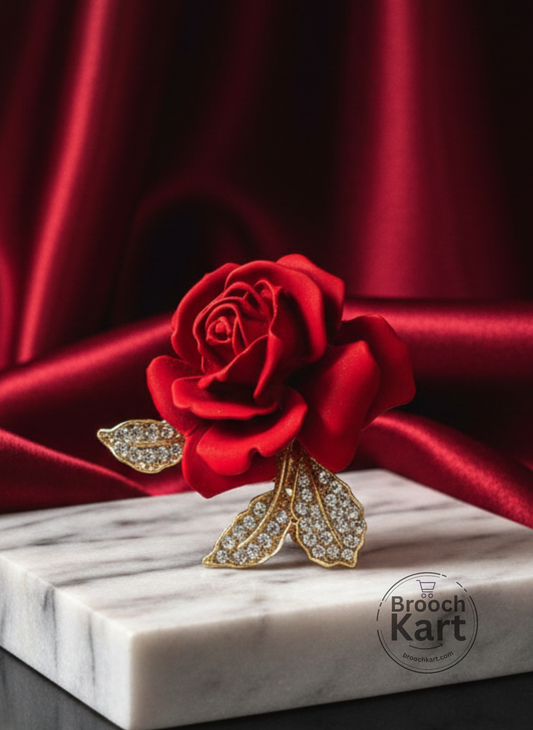 Royal Red Rose Brooch