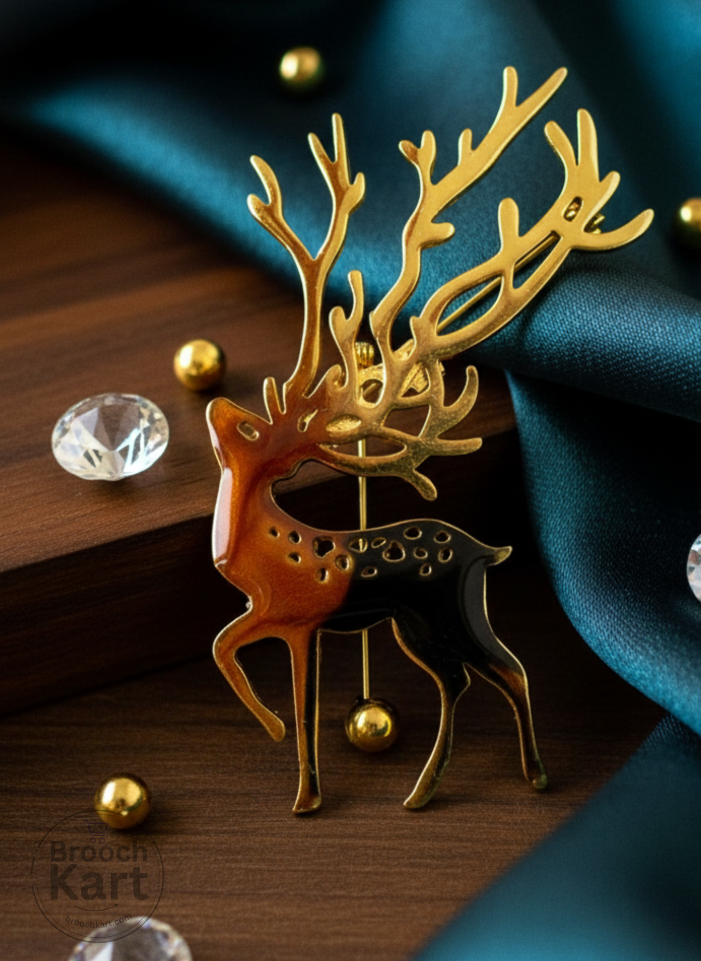 Golden Royal Stag Brooch
