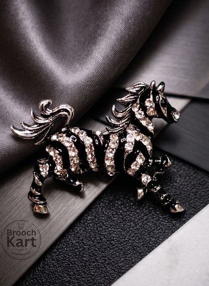 Crystal Zebra Brooch