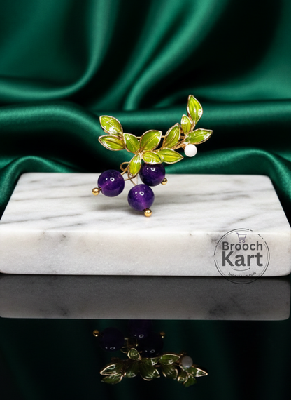 Purple Berries Brooch