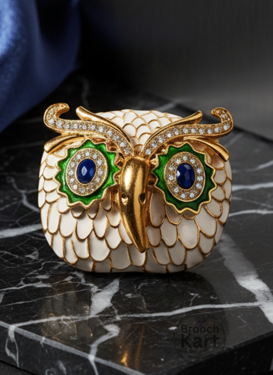 Ivory Owl Brooch