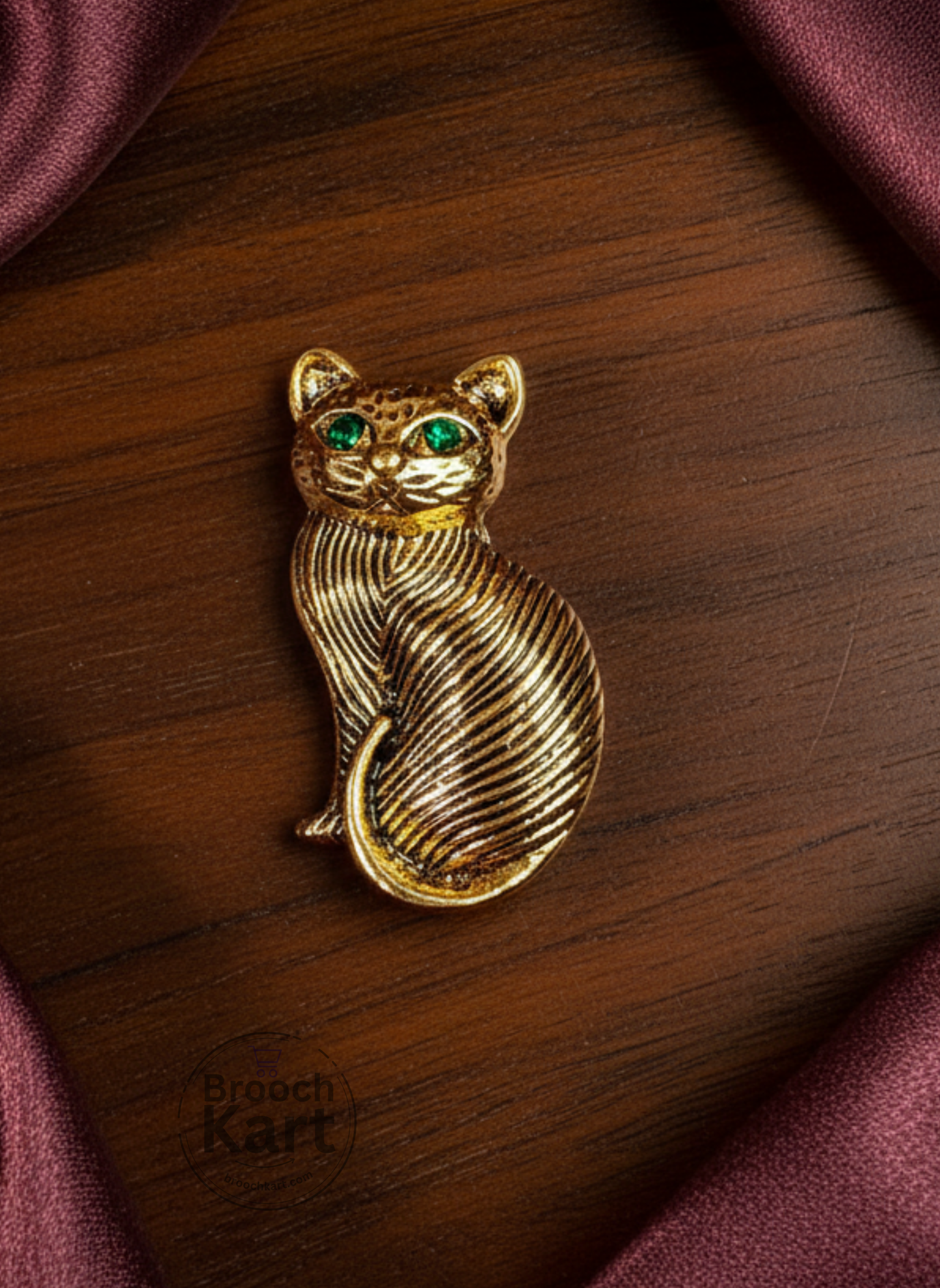 Golden Cat Brooch