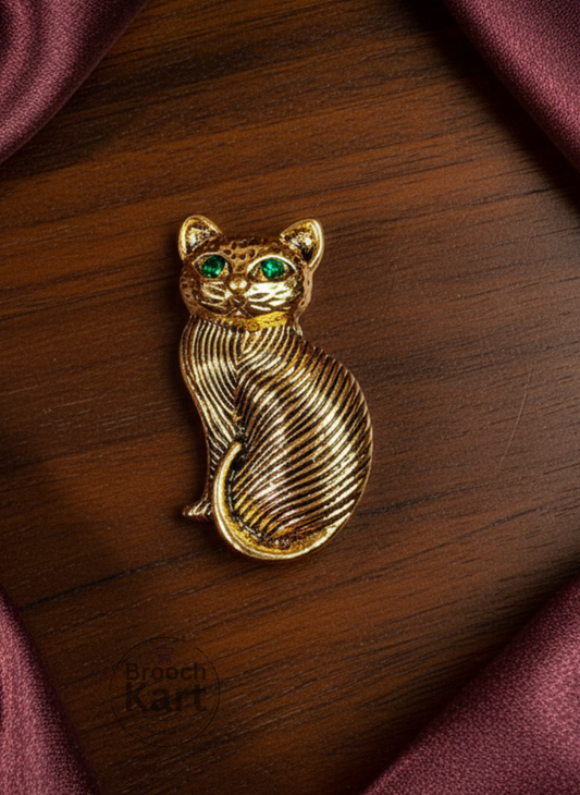 Golden Cat Brooch