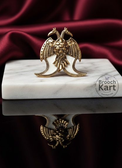 Gandaberunda Ivory Puligoru Brooch