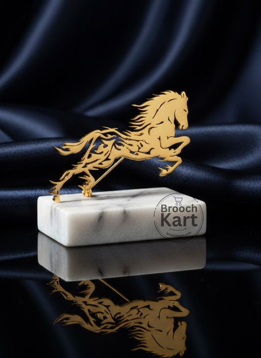 Regal Steel Horse Brooch