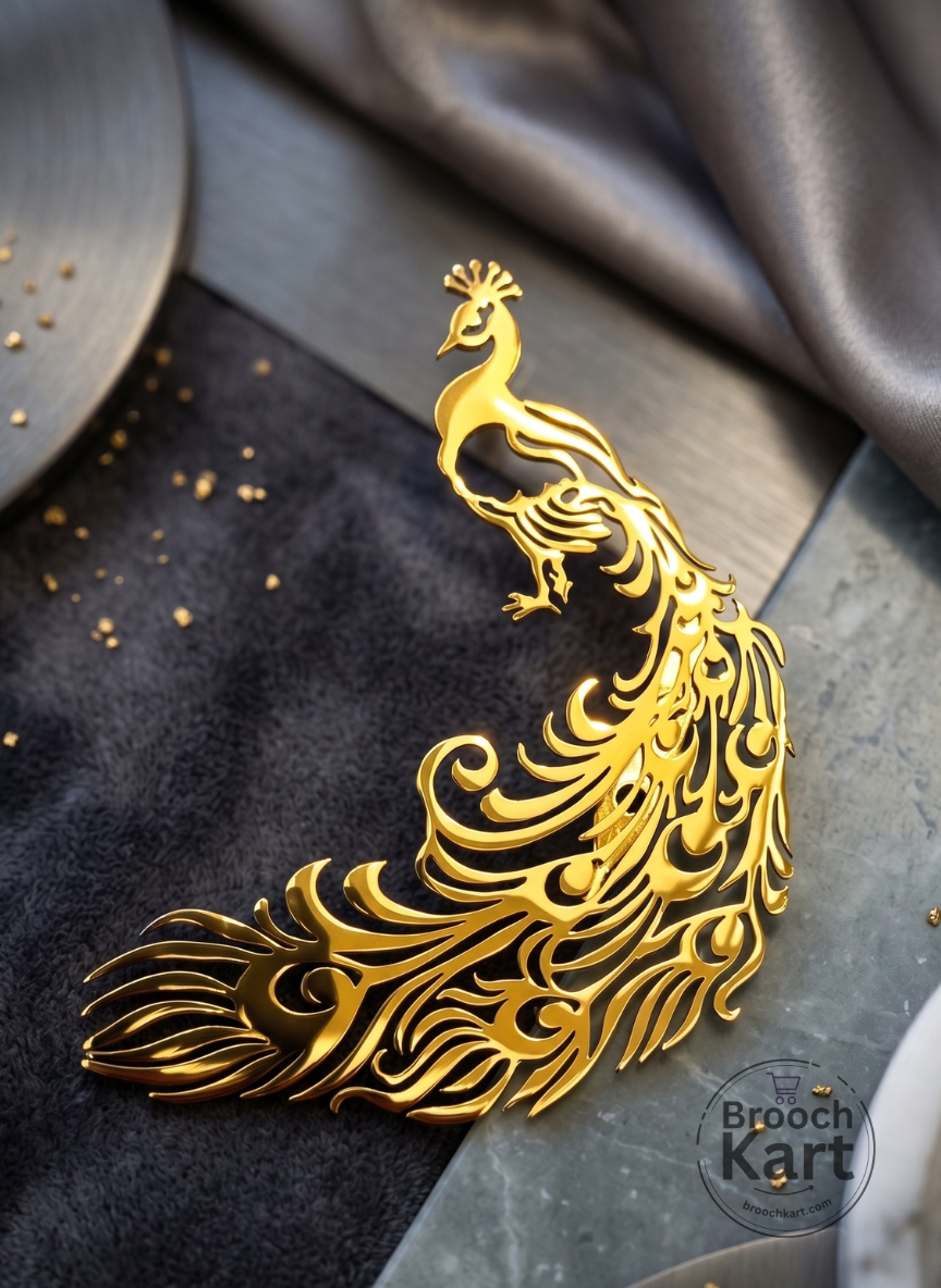 Royal Majestic Peacock Brooch