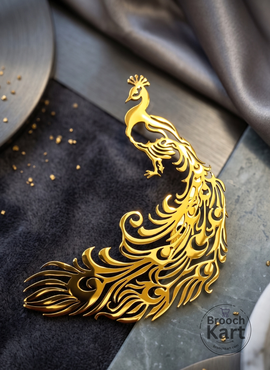 Royal Majestic Peacock Brooch