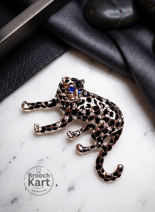 Blue Eye Leopard Brooch