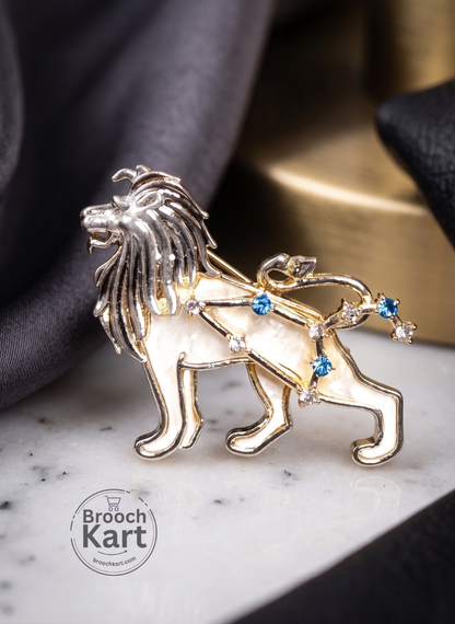 Ivory Lion Brooch