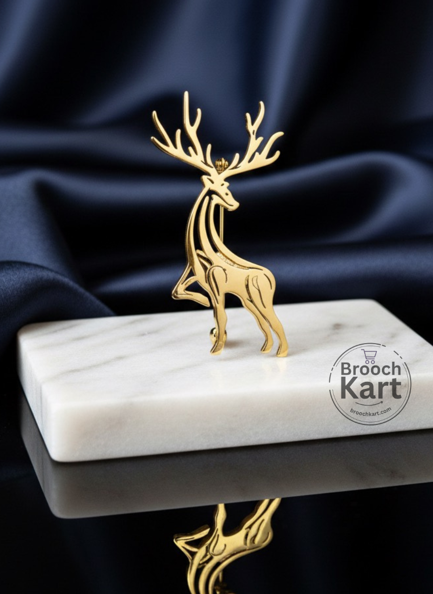 Royal Golden Deer Brooch