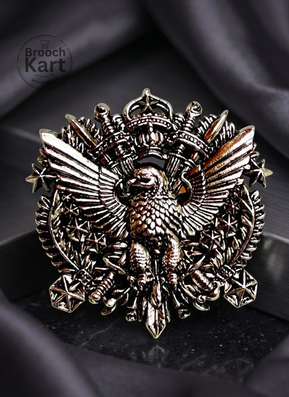 Eagle Double Sword Bird Brooch