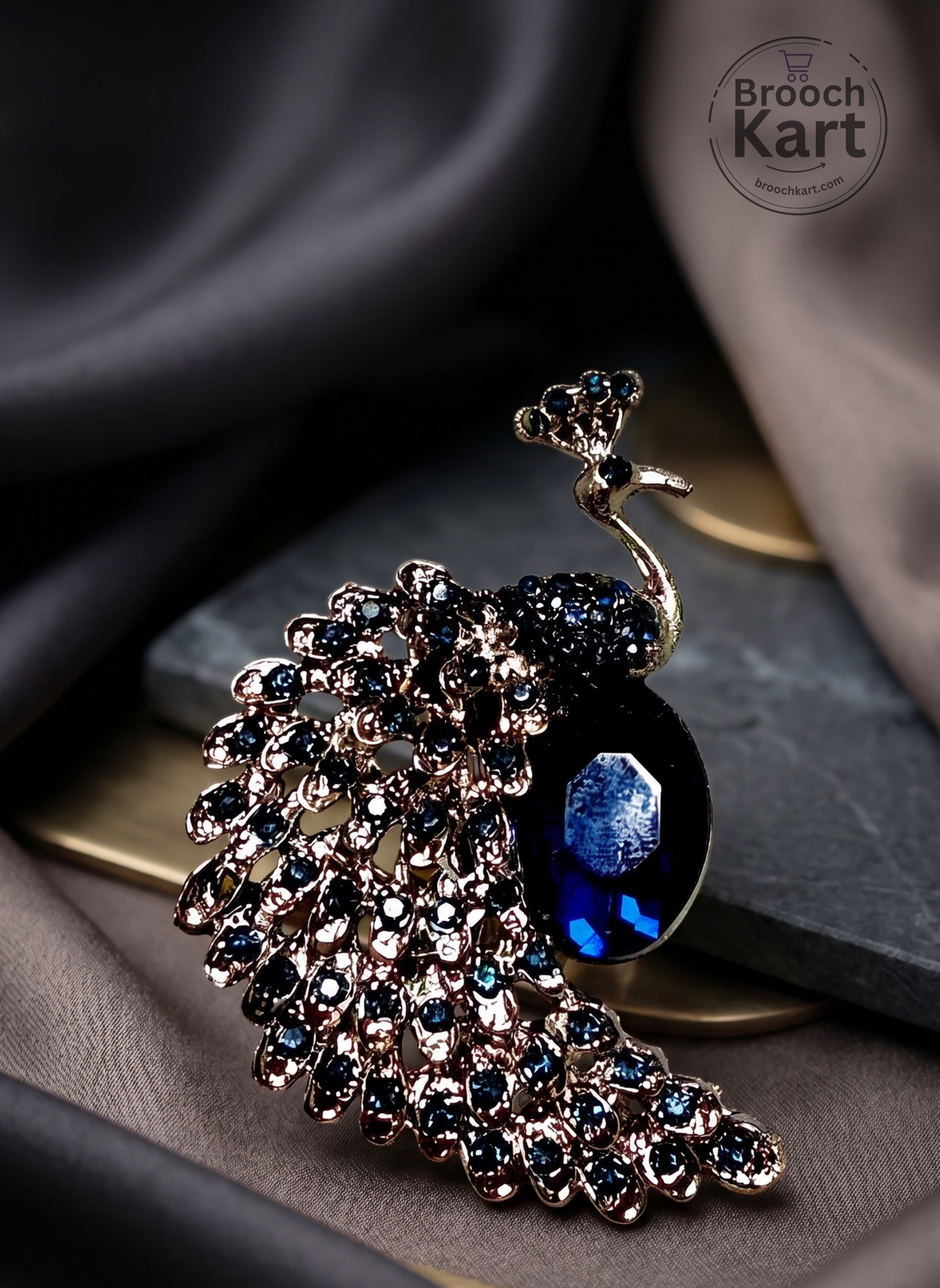 Splendid Peacock Brooch