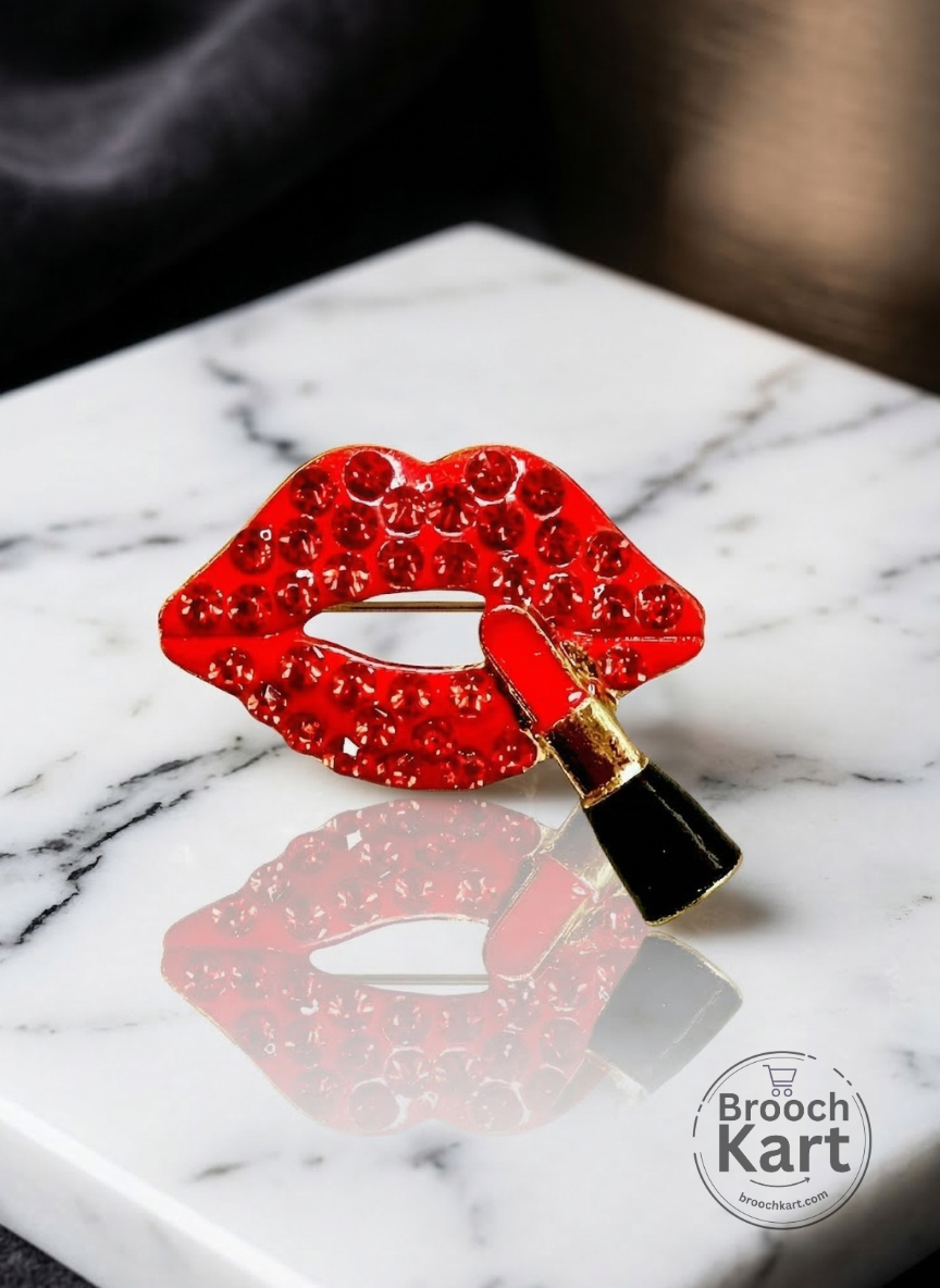 Red Lips Brooch