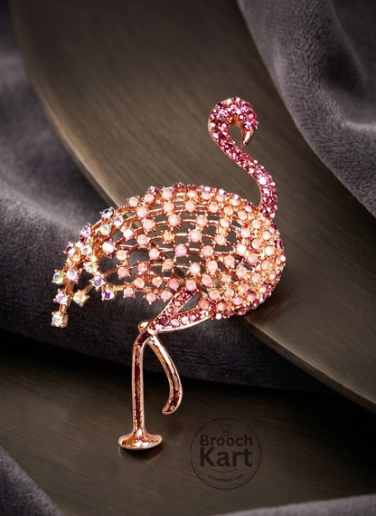 Majestic Flamingo Bird Brooch