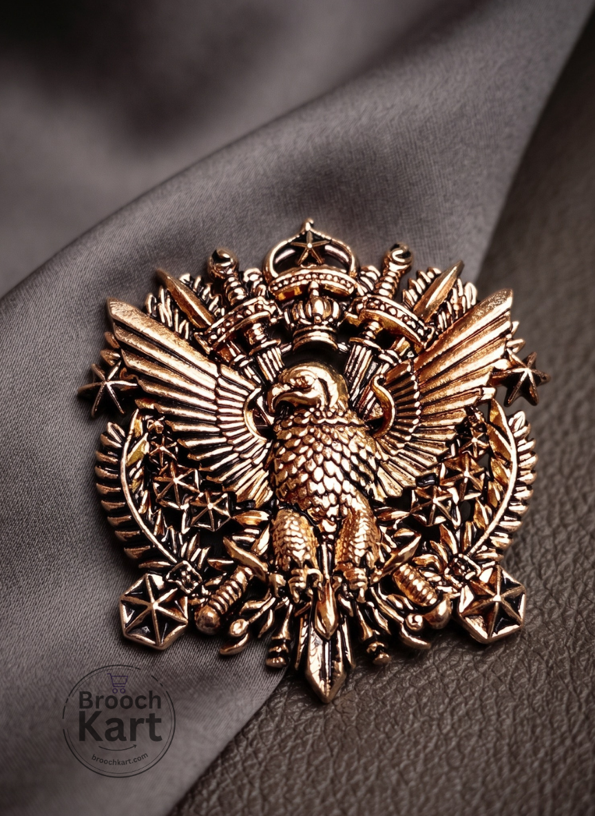 Eagle Double Sword Bird Brooch