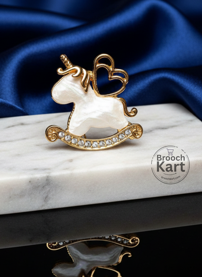 Ivory Unicorn Brooch