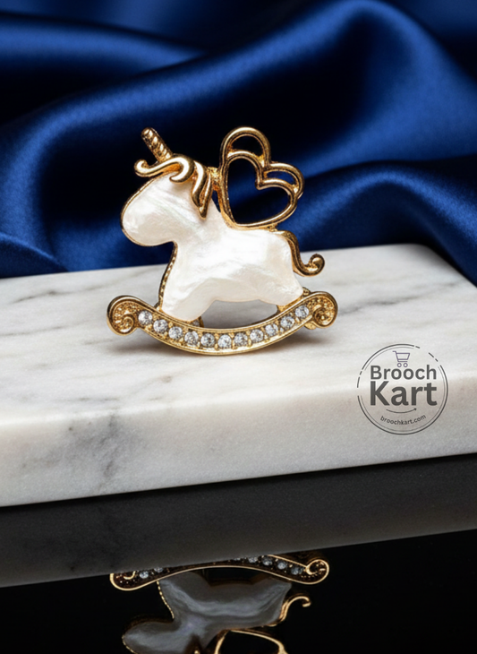 Ivory Unicorn Brooch