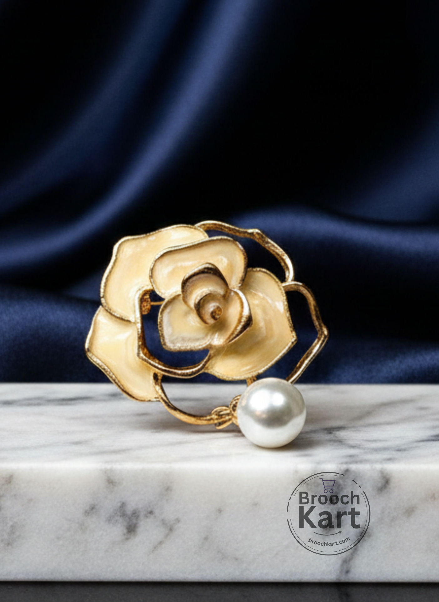 Pearl Rose Brooch