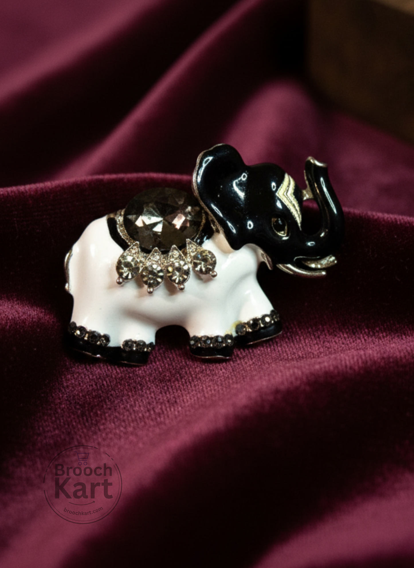 Black Elephant Brooch