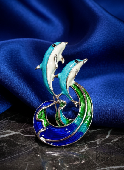 Flying Dolphin Brooch