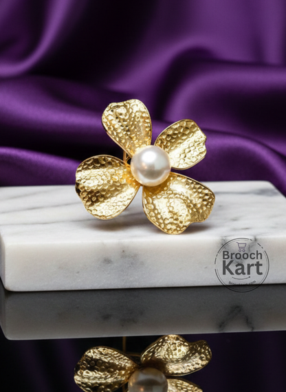 Four Golden Petals Brooch
