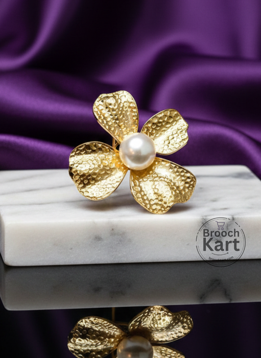 Four Golden Petals Brooch