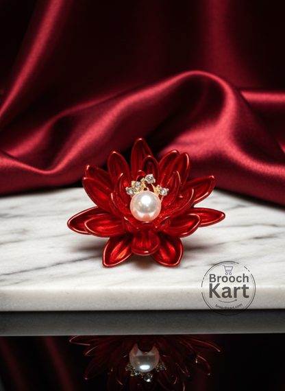 Red Flower Brooch