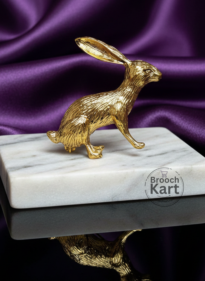 Golden Rabbit Brooch