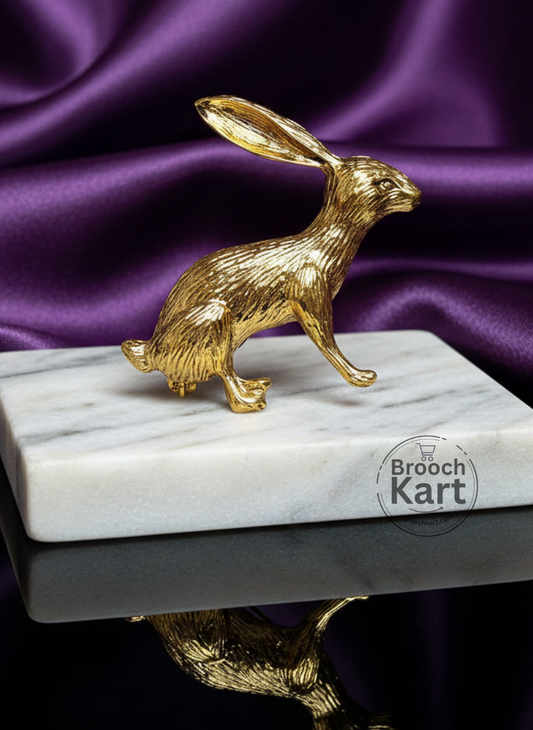Golden Rabbit Brooch