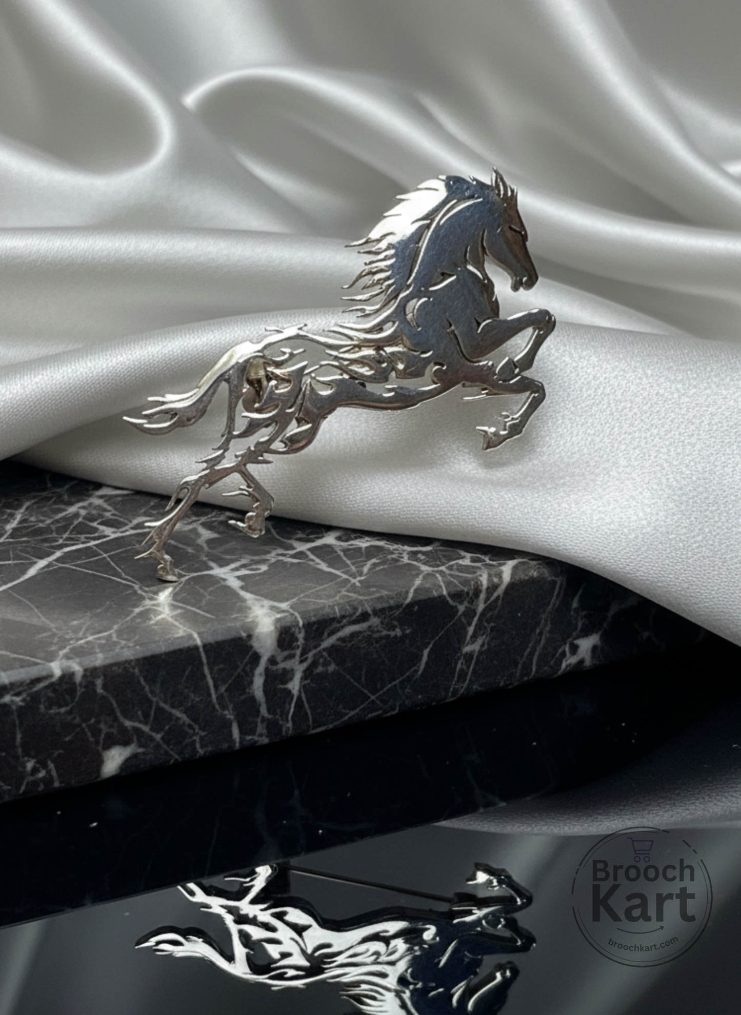Regal Steel Horse Brooch
