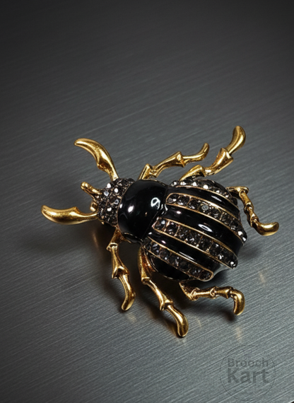 Black Beetle Brooch