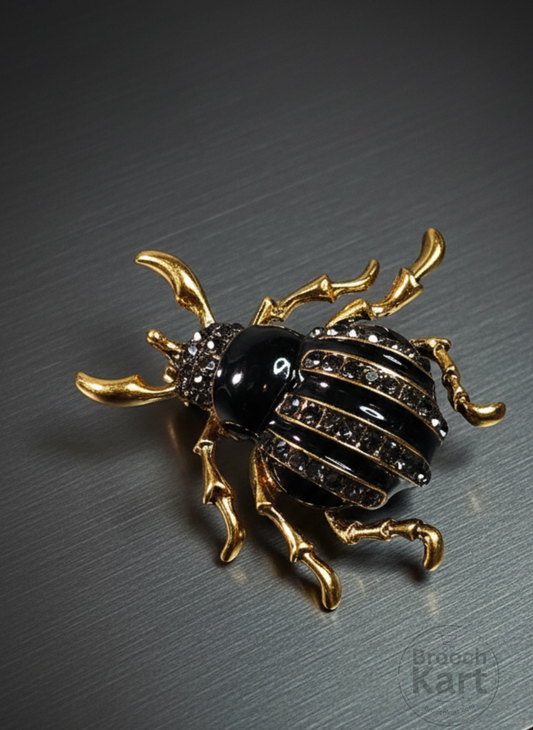 Black Beetle Brooch