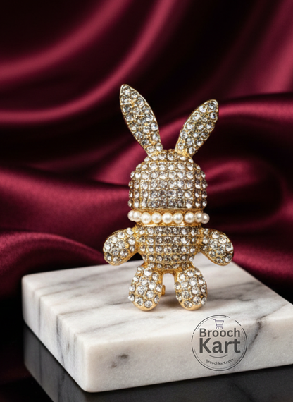 Crystal Rabbit Brooch