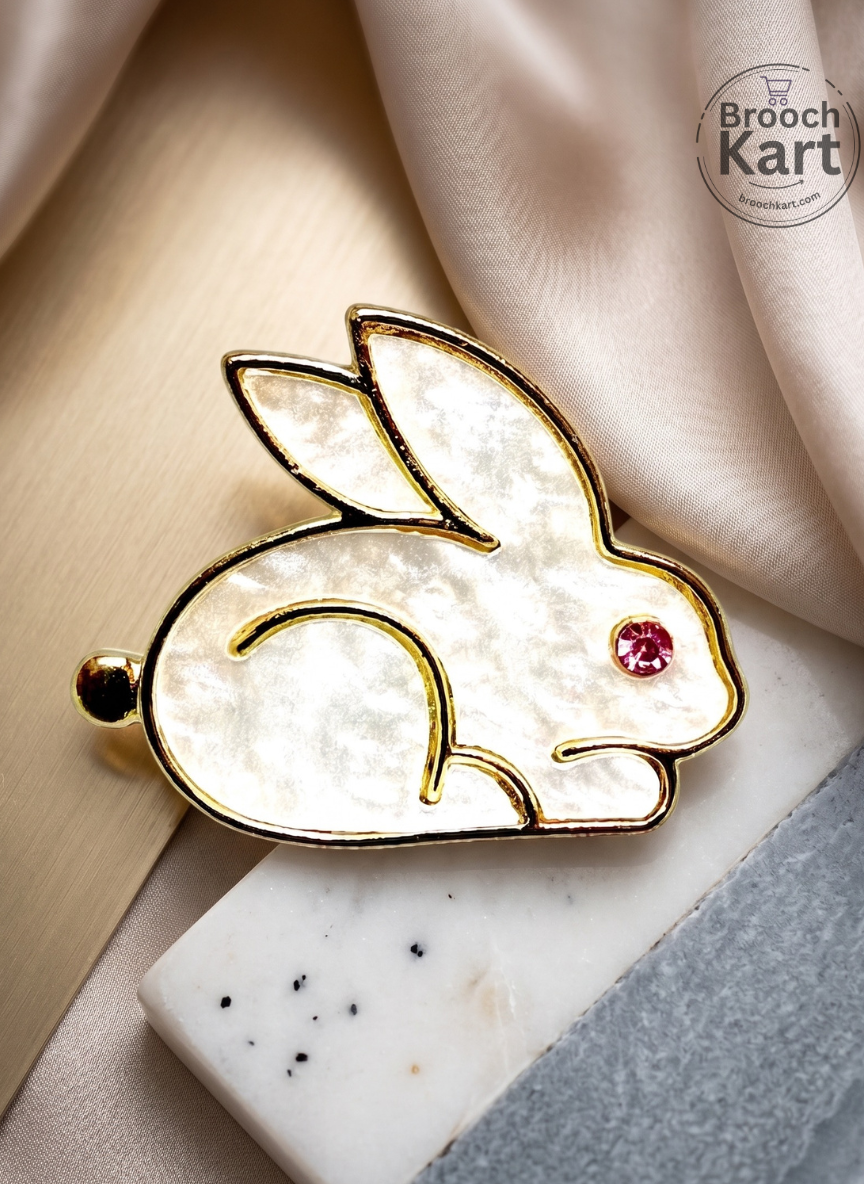 White Rabbit Brooch