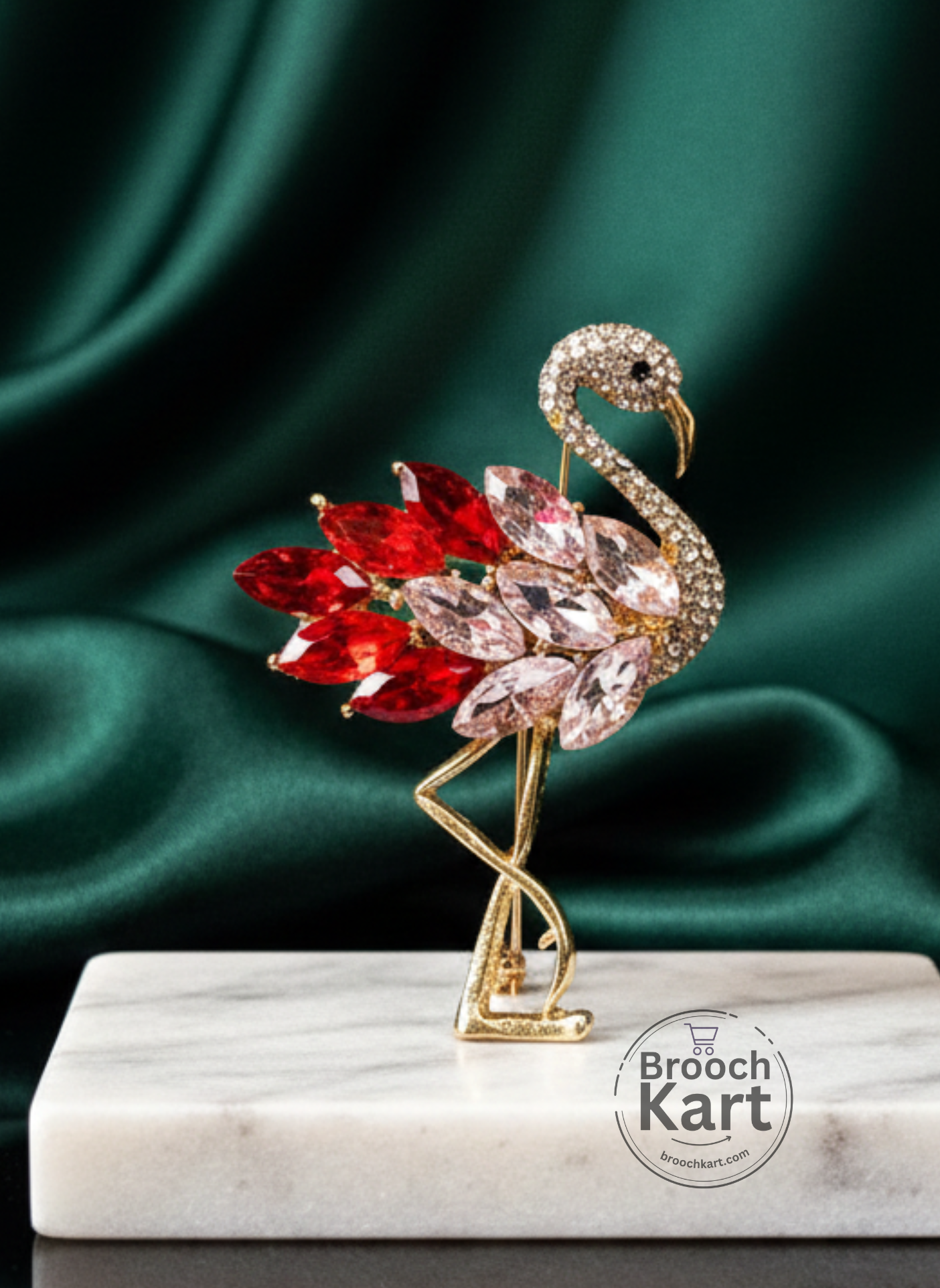 Red Crane Brooch