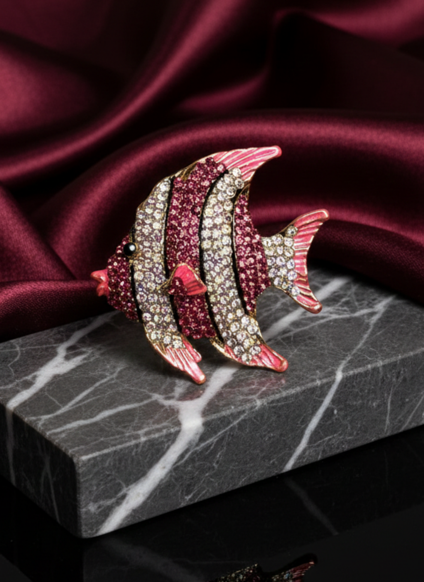 Crystal Fish Brooch