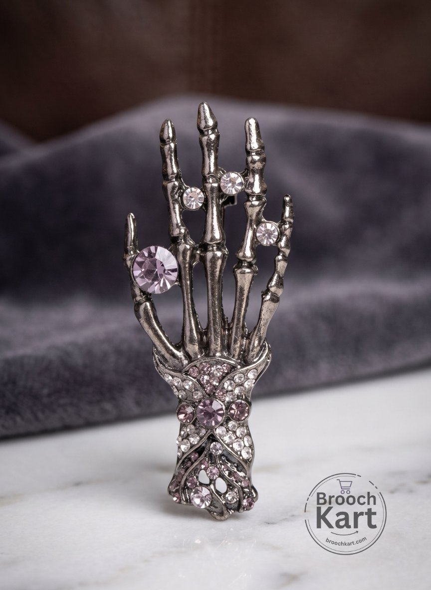 Skeletal Hand Brooch