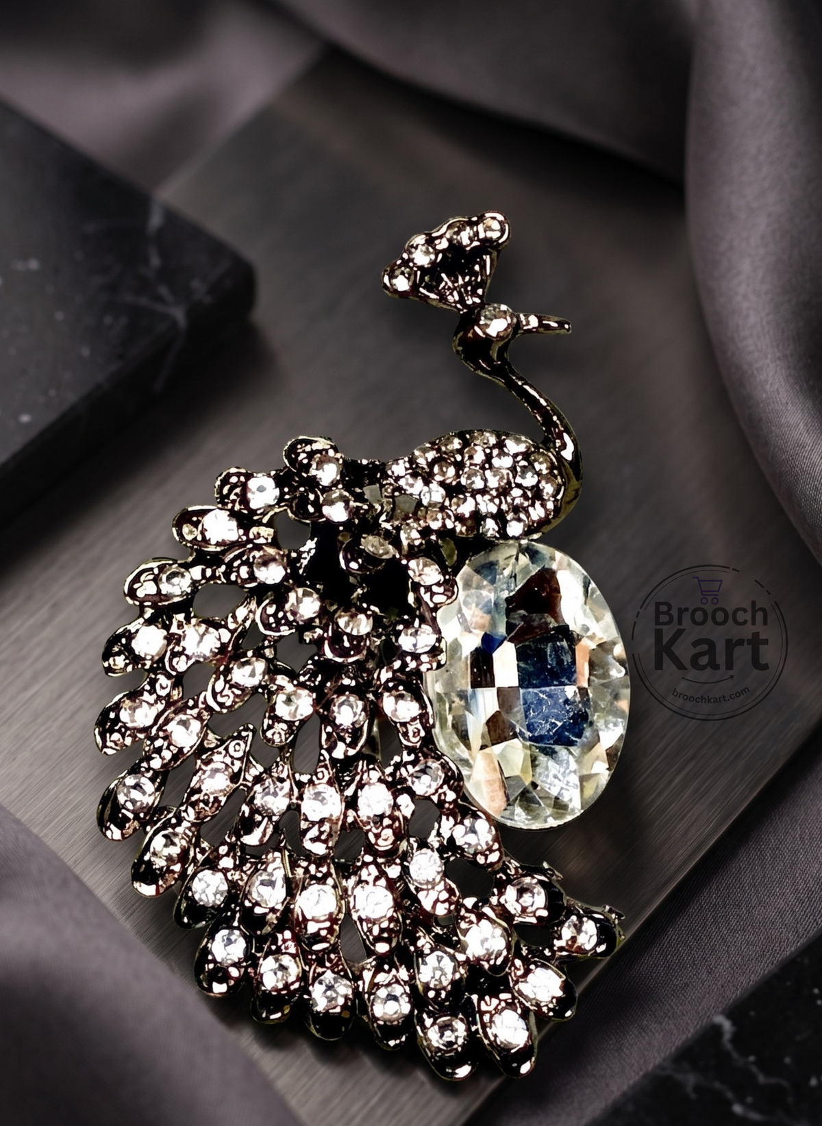 Splendid Peacock Brooch