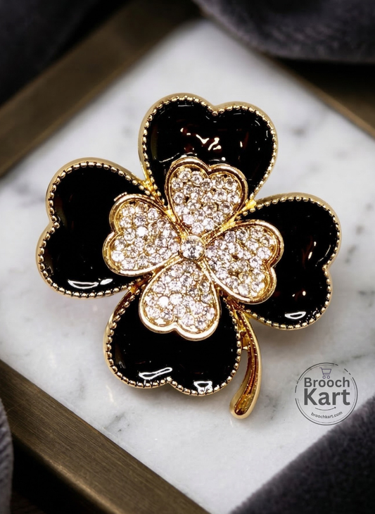 Black Flower Brooch