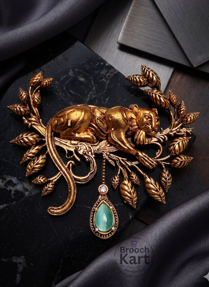 Jaguar On A Branch Brooch