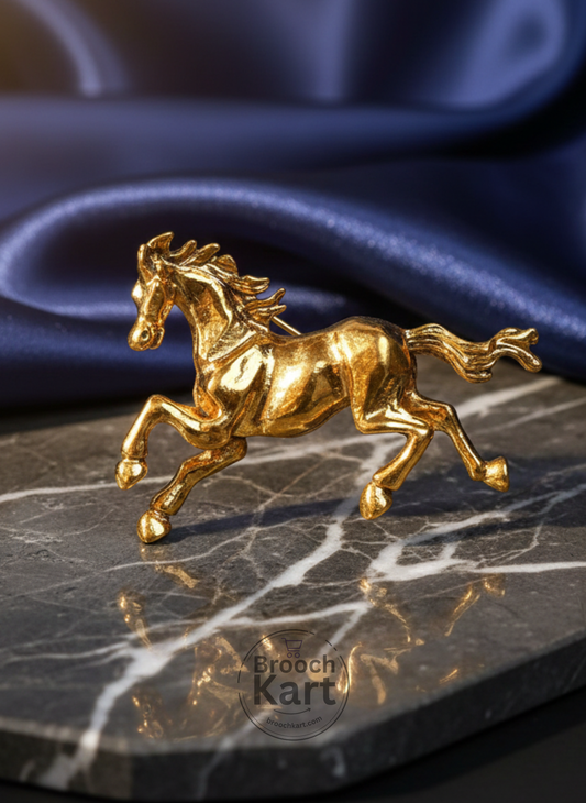 Golden Horse Brooch