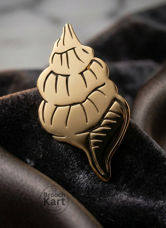 Golden Conch Shanku Brooch