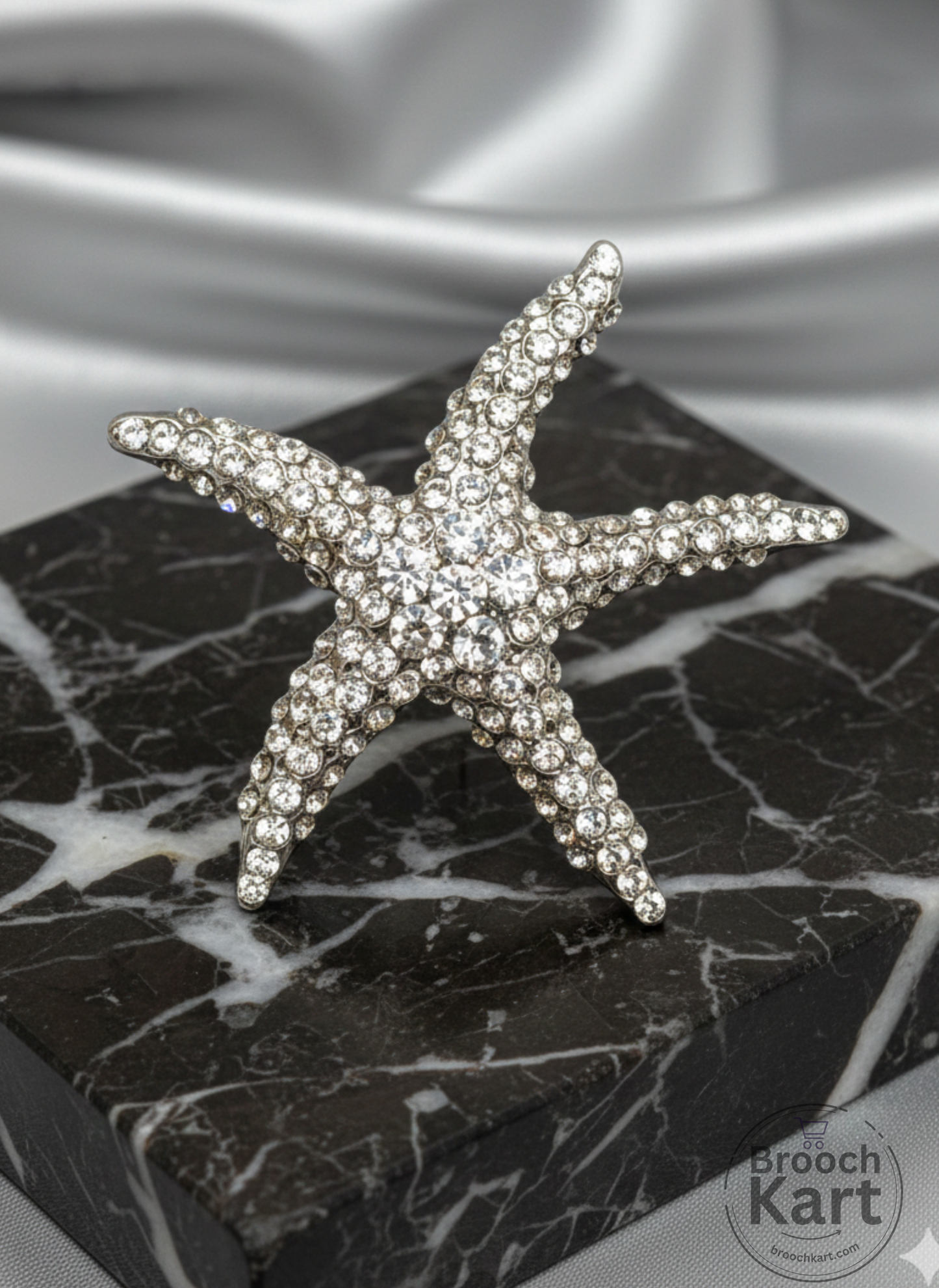 Crystal Starfish Brooch