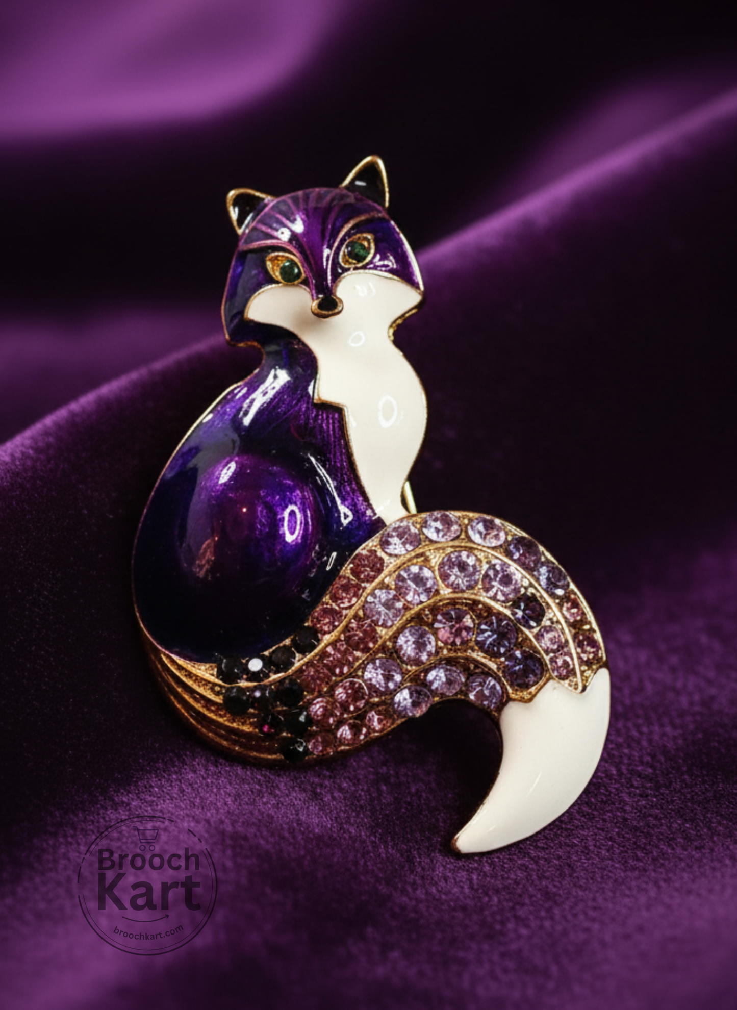 Purple Fox Brooch