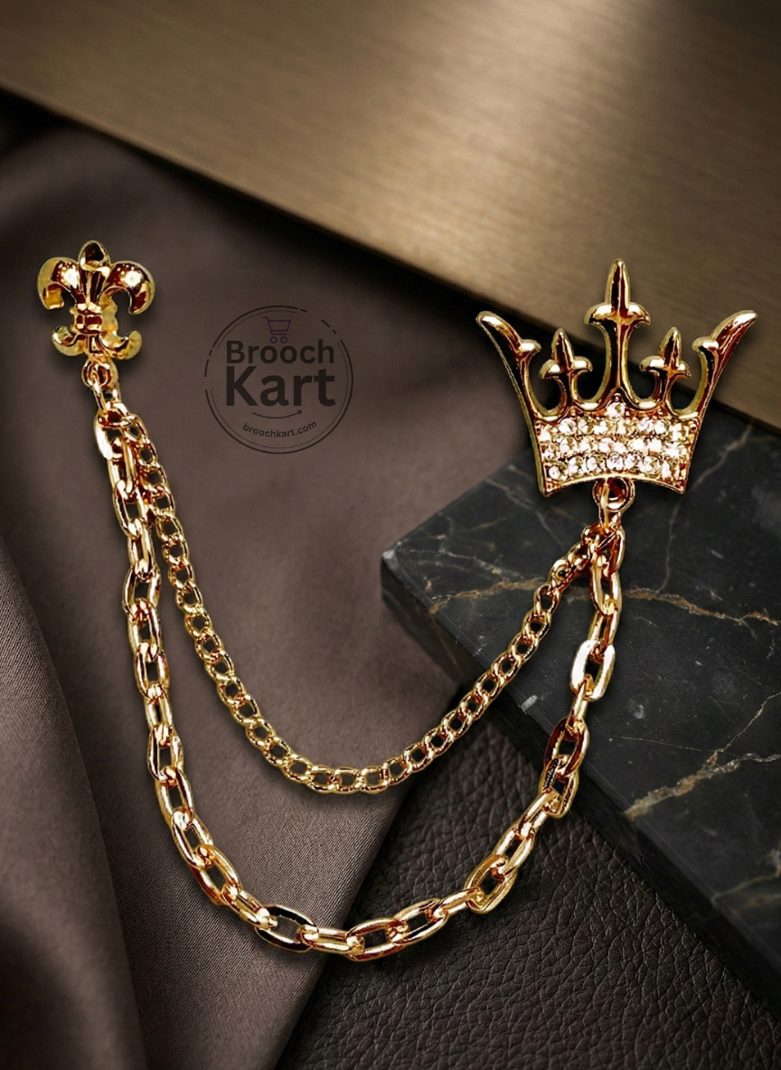 Crown Chain Lapel Pin  Brooch