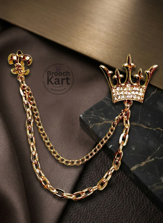 Crown Chain Lapel Pin  Brooch