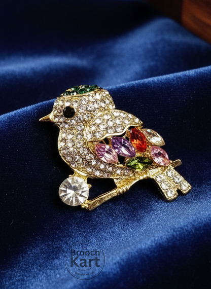 Cute Stone Bird Brooch